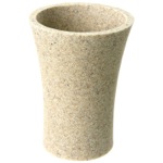 Gedy AU98-03 Round Toothbrush Holder Made From Stone in Natural Sand Finish
